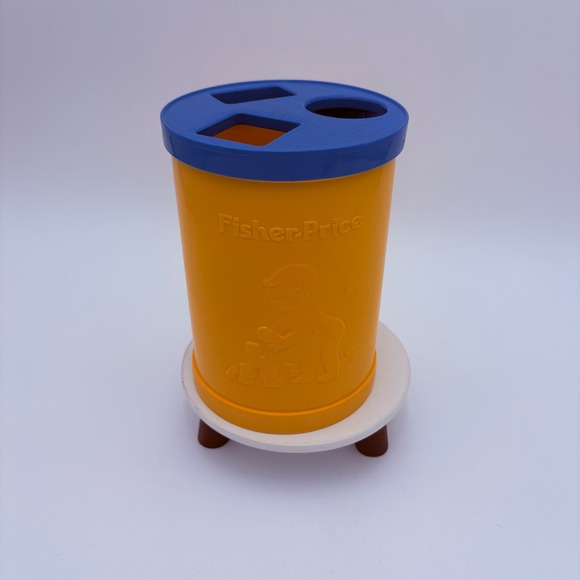 Vintage 1977 Fisher Price Baby's First Shape Sorter Toy USA lots of blocks - Picture 7 of 9